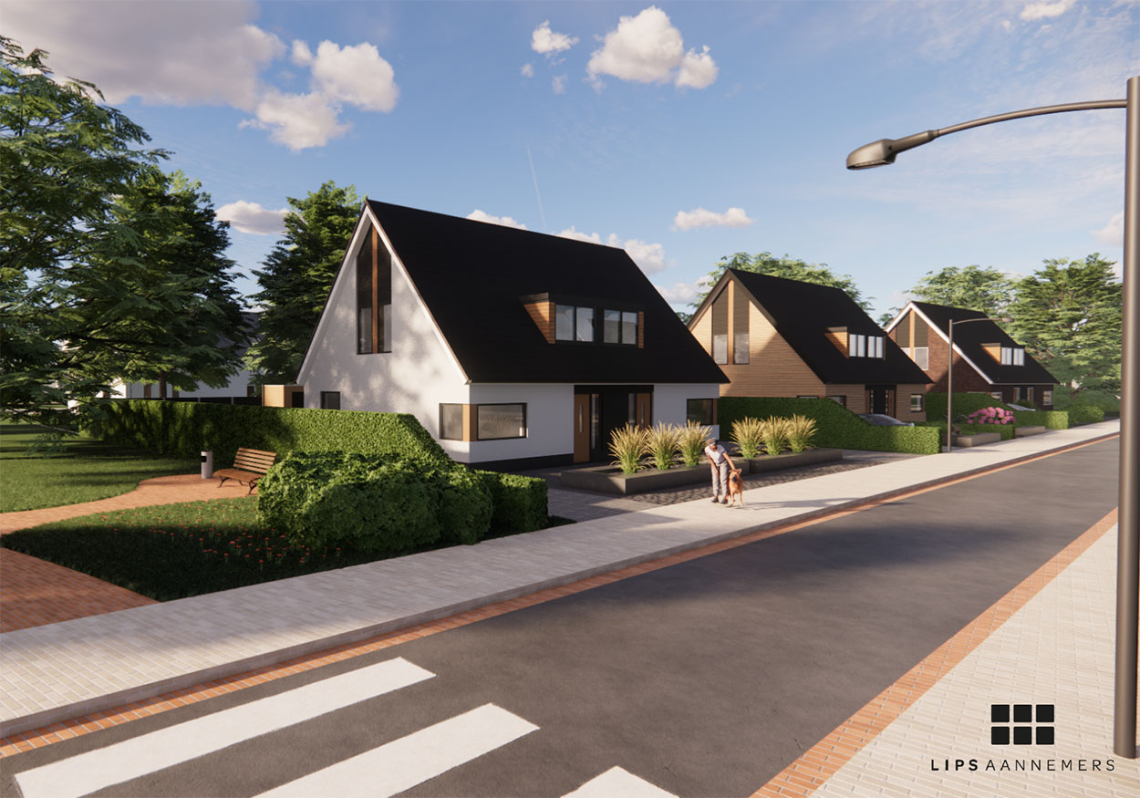 3 straat voorgevel wit